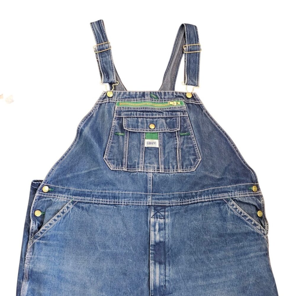 Liberty Bib Overalls Sz 46x30 48x30 Carpenter Denim‎ Blue Jean Workwear